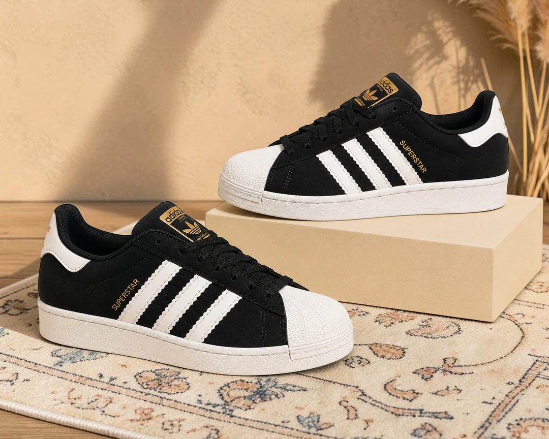 Superstar Siyah Beyaz Nubuk